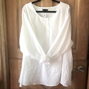 NWT Romantic White Blouse LANE BRYANT sz 28